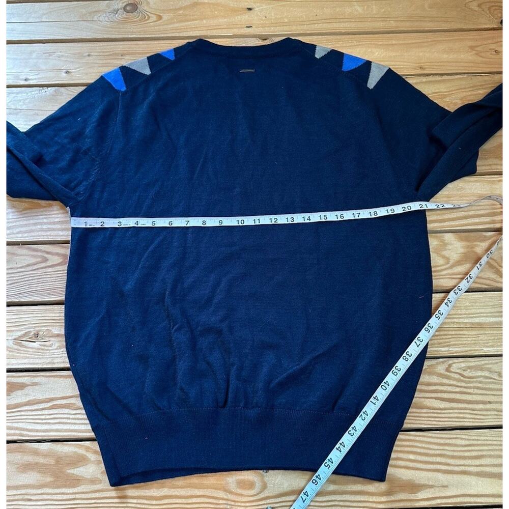 Kartel Argyle Patterned Wool Sweater Size Large M… - image 7